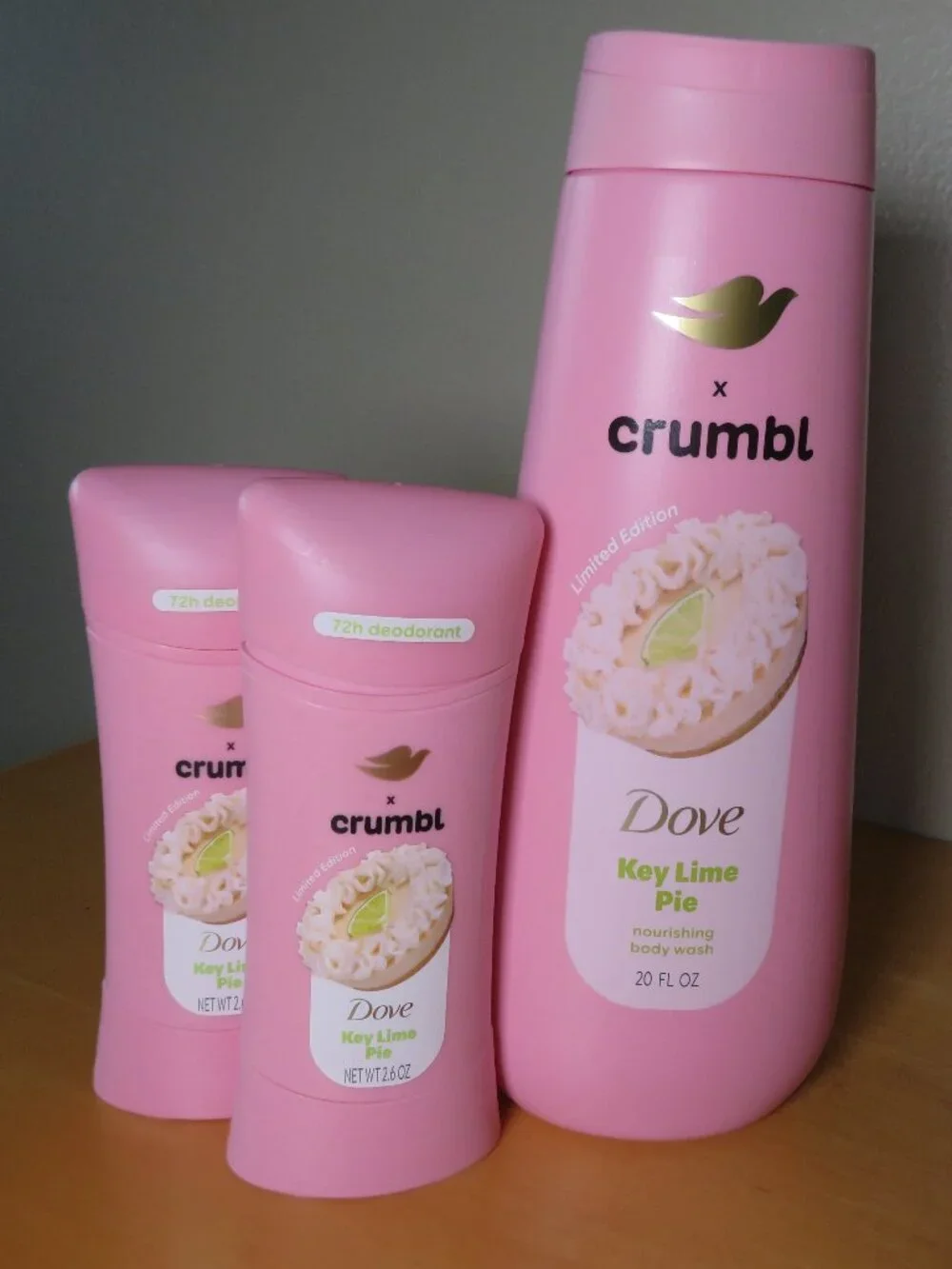 Crumbl x Dove Key Lime Pie Body Wash, Deodorant Set NEW